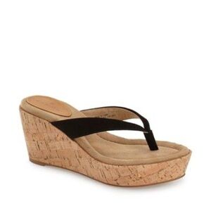 CASLON Carla Wedge Sandals in black